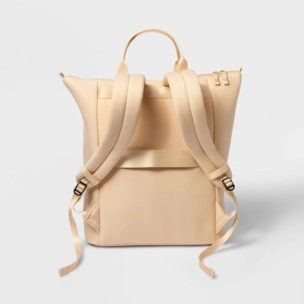 Faux Neoprene Tote Backpack - ™ Tan